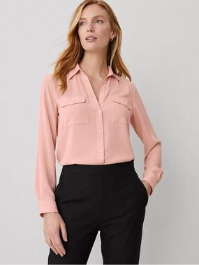 NWT LOFT Blush Pink Button-Down Utility Shirt